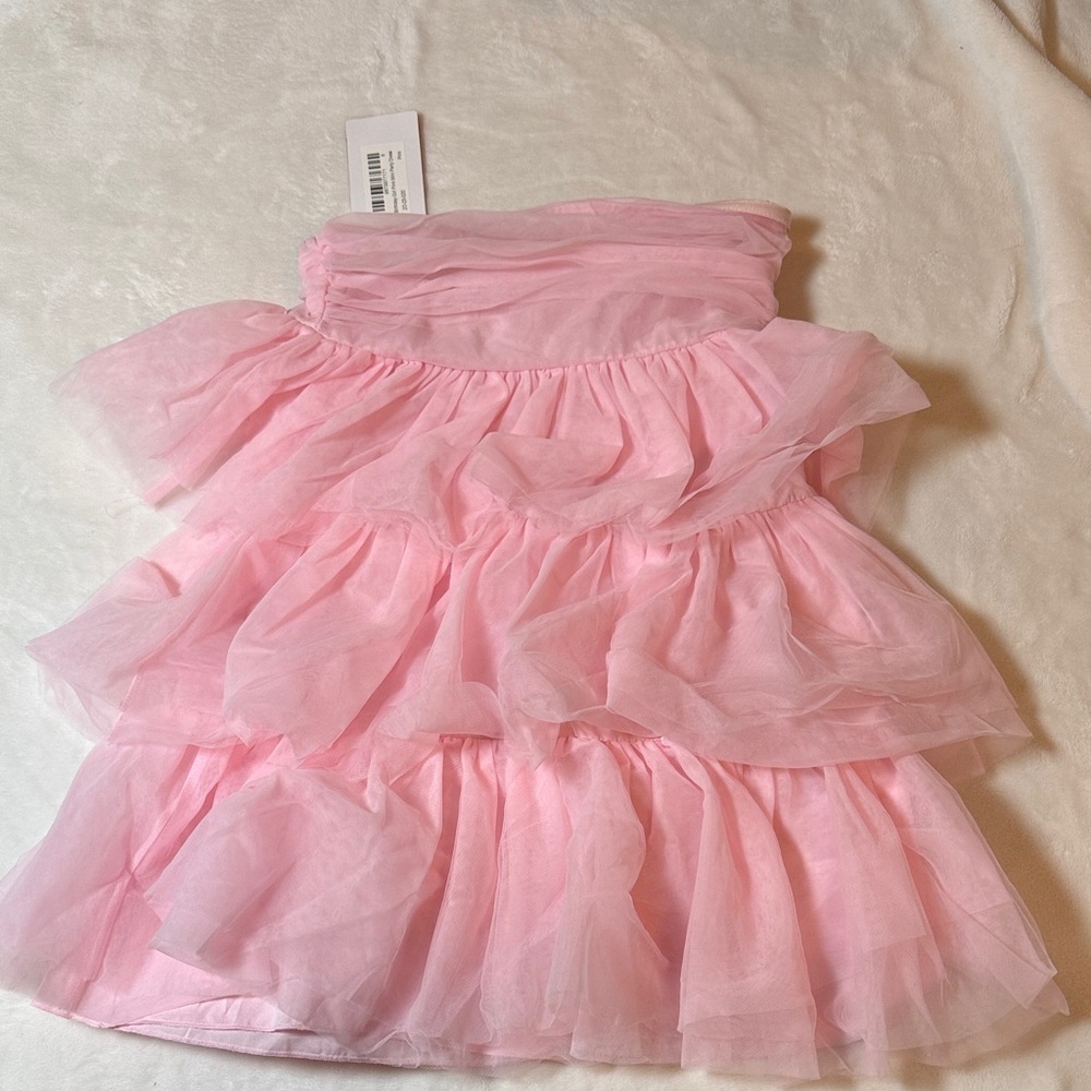Beginning Boutique Pink Ruffle Mini Dress